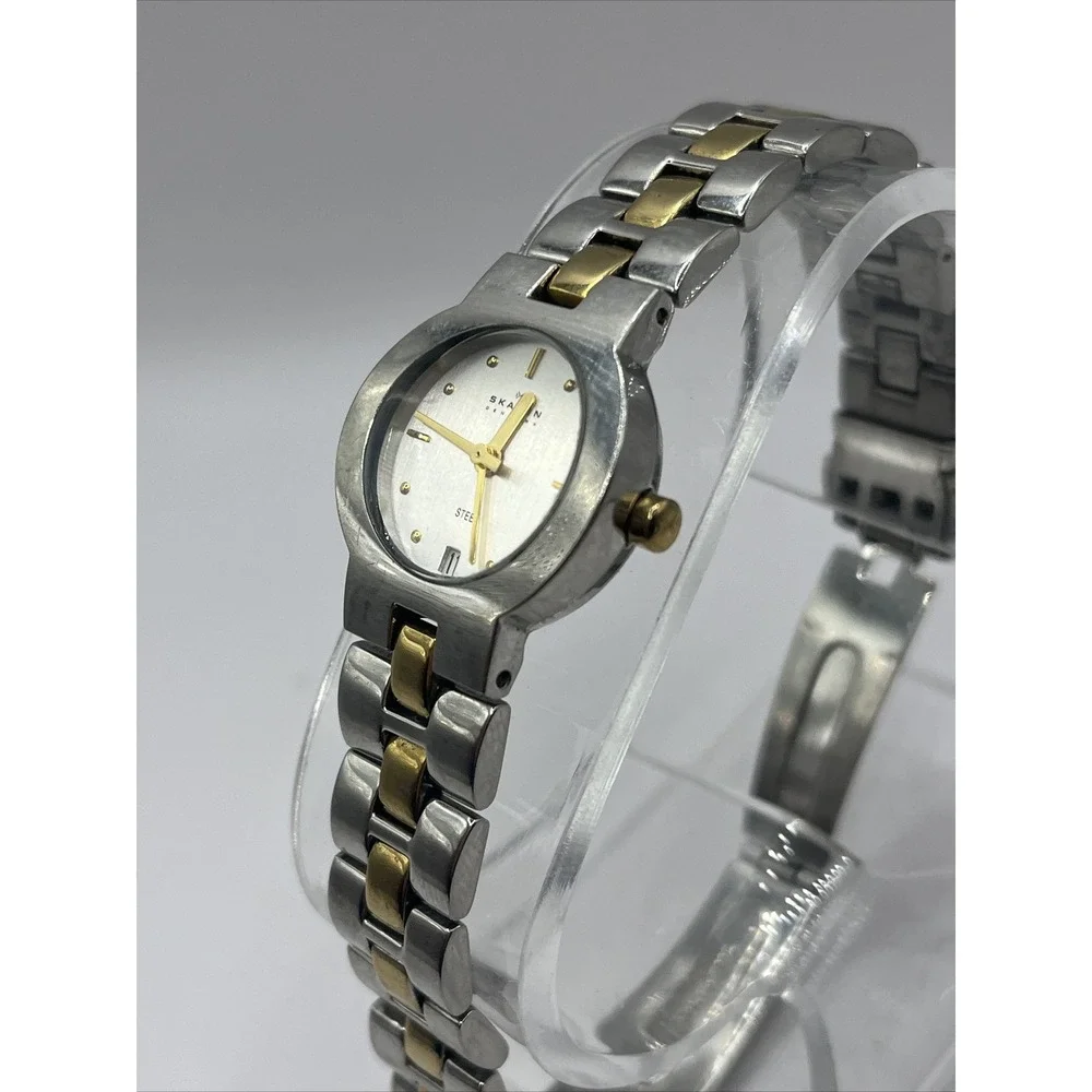 Skagen Denmark 236SGX Two Tone Quartz Analog Ladies Watch-‎ New Battery